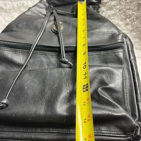 Tandem Cypress Woods Black stimulated leather backpack antique tone hardwares - Picture 10 of 16